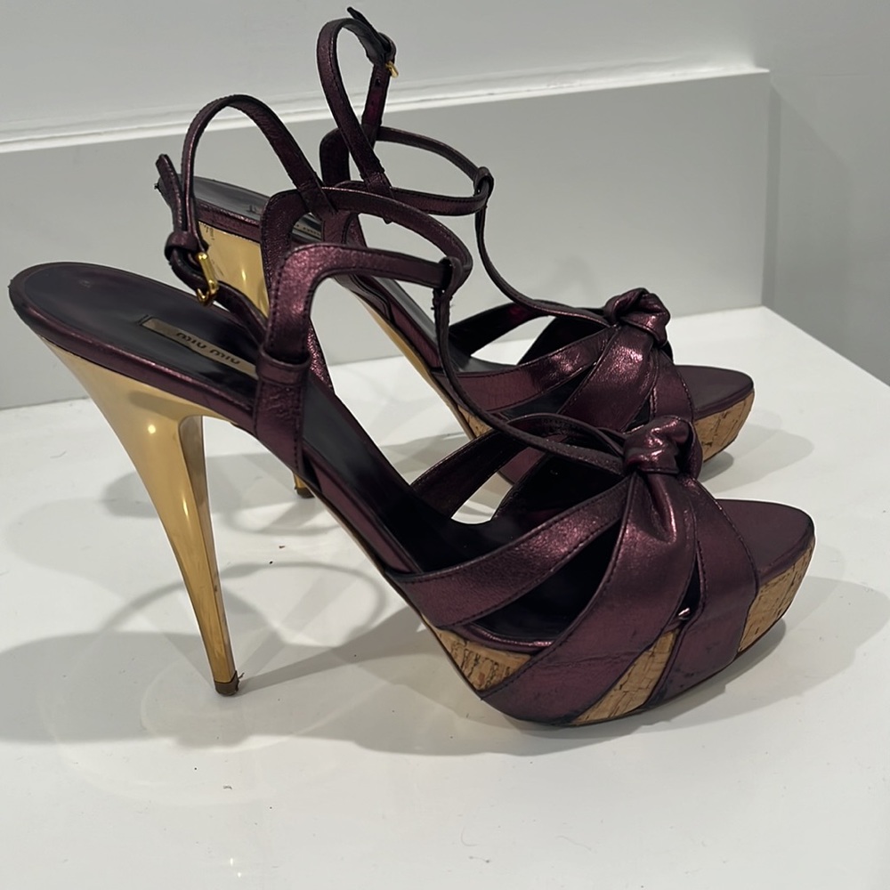 Like New Miu Miu Strappy Heels Size 38 1/2 - image 4